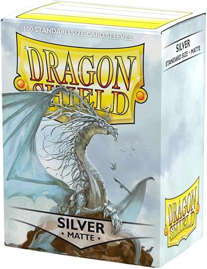 Dragon Shield Standard Size Sleeves – Matte Silver 100CT - Card - WiredVillage Games - Dragon Shield